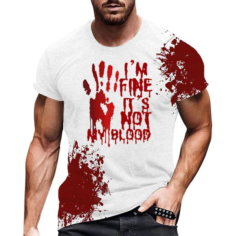 Men's 3D Print Halloween Horror Bloody T Shirt Casual Fashion Street Short Sleeve TShirt Mens Designer Clothes Woman Kid Tee Top