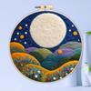 CHENISTORY 20x20cm Frame With Wool Felting Painting Kit Landscape Funny Diy Felt Crafts Package Felt Needle For Home Decoration