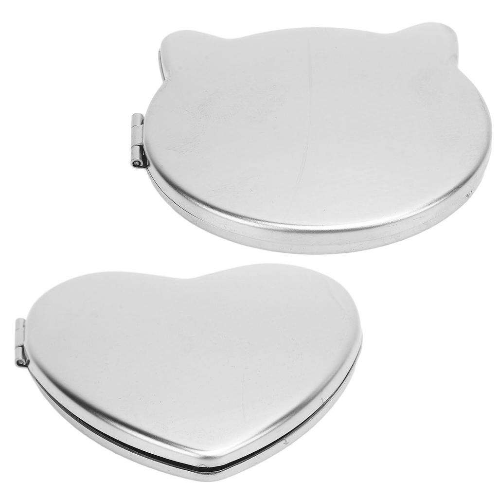 Compact Makeup Mirror Double Sided Stainless Steel Solid Color Drop Resistant Pocket Portable Makeup