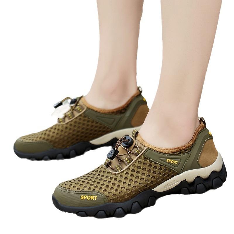 Summer popular mesh men's shoes sports and leisure shoes mesh soft sole mountaineering outdoor lightweight mesh traceability shoes
