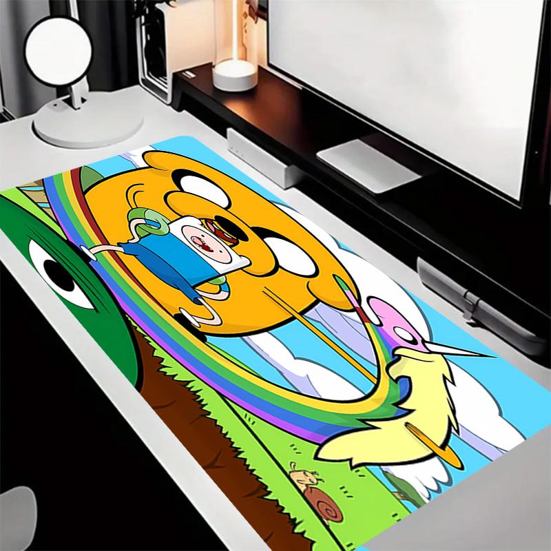 Adventure Time Theme Premium Non-slip Mouse Pad with Stitched Edges,Durable Rubber Material,for Desktop & Gaming Great Gifts