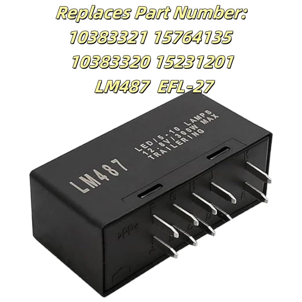 LM487 LED Flasher Turn Signal Relay for Chevy Silverado GMC Cadillac Hummer 03-07, 10383321 15231201 LED Blinker Module Hazard Warning LED Flasher GM