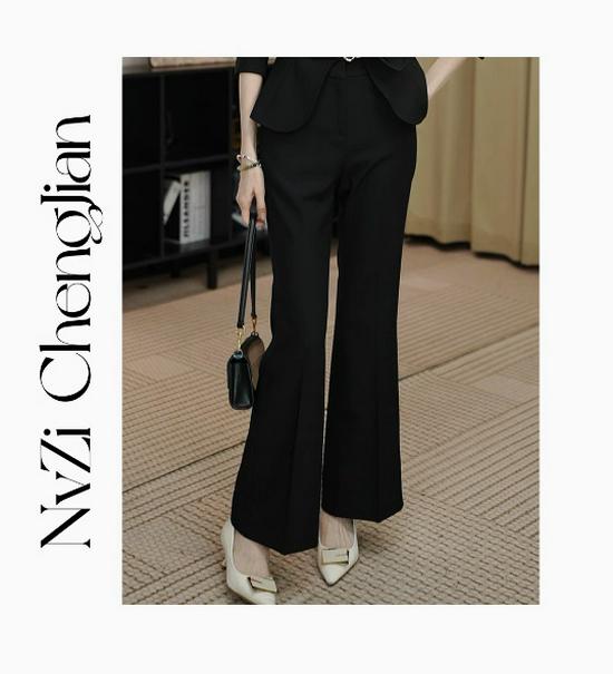 Black Trendy Women's Skirt Suit - Professional & Stylish Executive Workwear for Spring & Autumn
