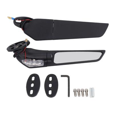 Espelho Retrovisor Giratório Lateral Esquerdo Direito de Motocicleta Esportiva com Luzes LED Substituição