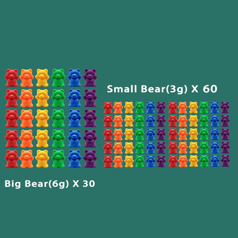 

Montessori Toys Box Rainbow Stack Cups Counting Bears Color Weights Sensory Toys Baby Mintessori Educational Toys Games Children