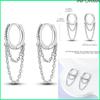925 Sterling Silver Cubic Zircon Earrings Double  For Women Heart Star Moon Earrings Elegant Birthday Jewelry Gifts