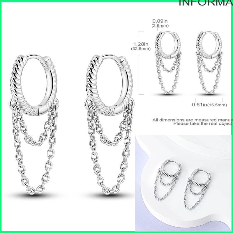 925 Sterling Silver Cubic Zircon Earrings Double  For Women Heart Star Moon Earrings Elegant Birthday Jewelry Gifts