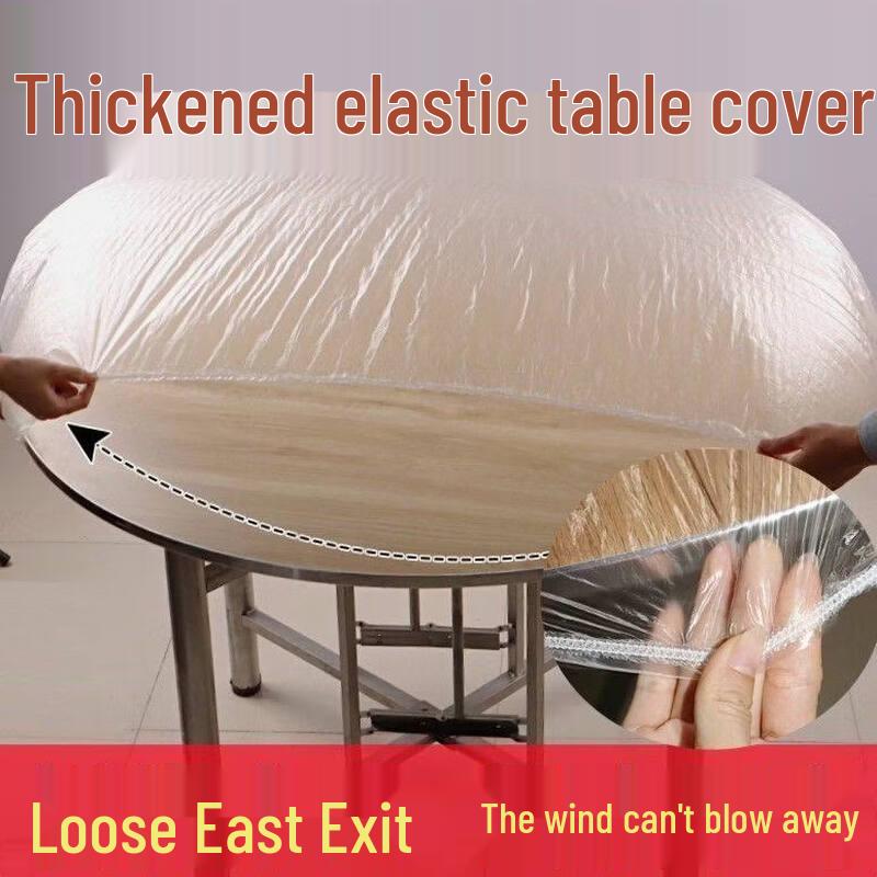 ZISIZ Red Round Elasticated Disposable Tablecloth