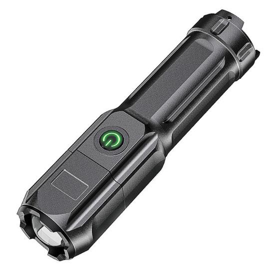 Outdoor LED Flashlight Zoomable Telescopic High Lumens USB Rechargeable Super Bright Outdoor Portable Camping Emergency Handheld Torch