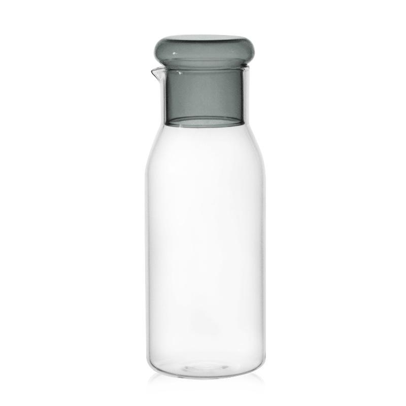 Buntes Klares Glas Nachttisch-Nachtwasser-Karaffenset mit Becher, Krug und Tasse Nachtset
