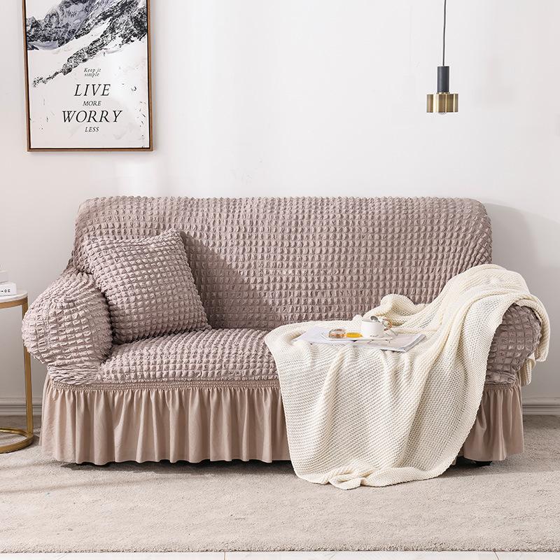 Pokrowiec na sofę w stylu europejskim, uniwersalny, elastyczny, na sofę, pokrowiec na sofę z materiału Seersucker, anty-cztery pory roku, uniwersalny