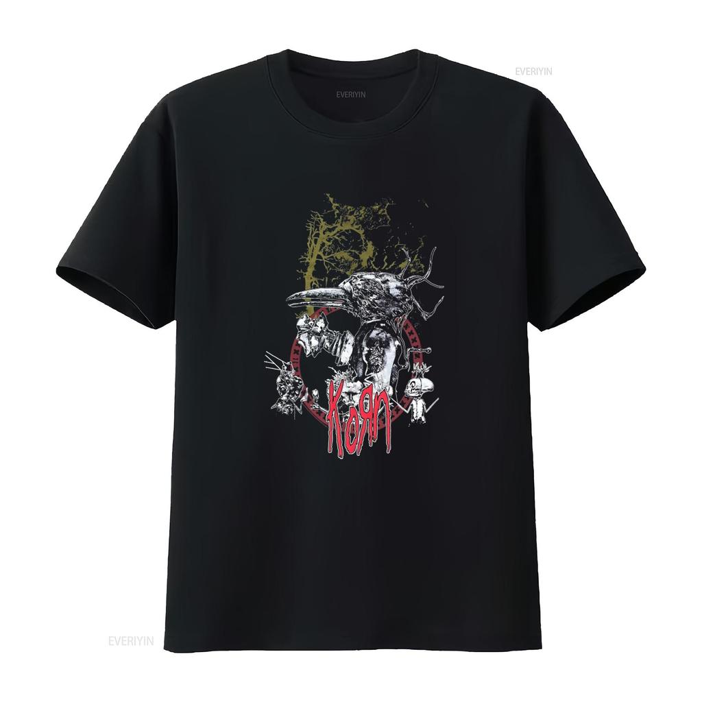 Vintage Korn Band 2009 Untitled Album Tour Metal T Shirt Size 2XL Black Y2K Vintage Washed Fashion Homme Casual Graphic