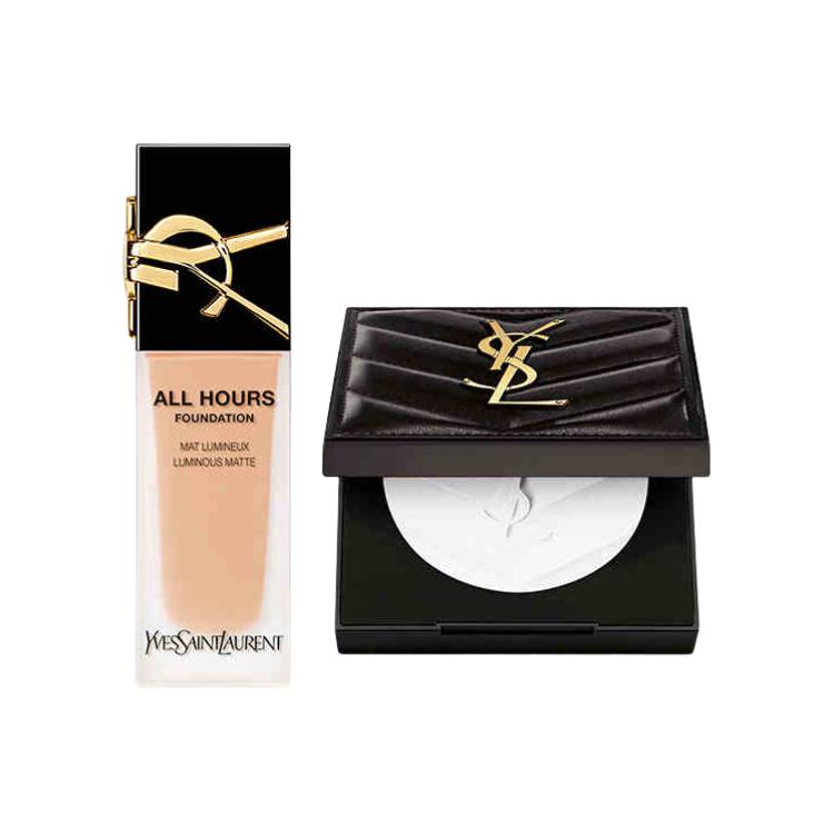 SAINT LAURENT Набор для макияжа лица Стойкая жидкая тональная основа+Выравнивающая пудра Нежный