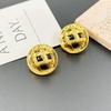 Vintage Hollow Compact Button Contrast Earrings Premium Sense Women'S Stud Earrings