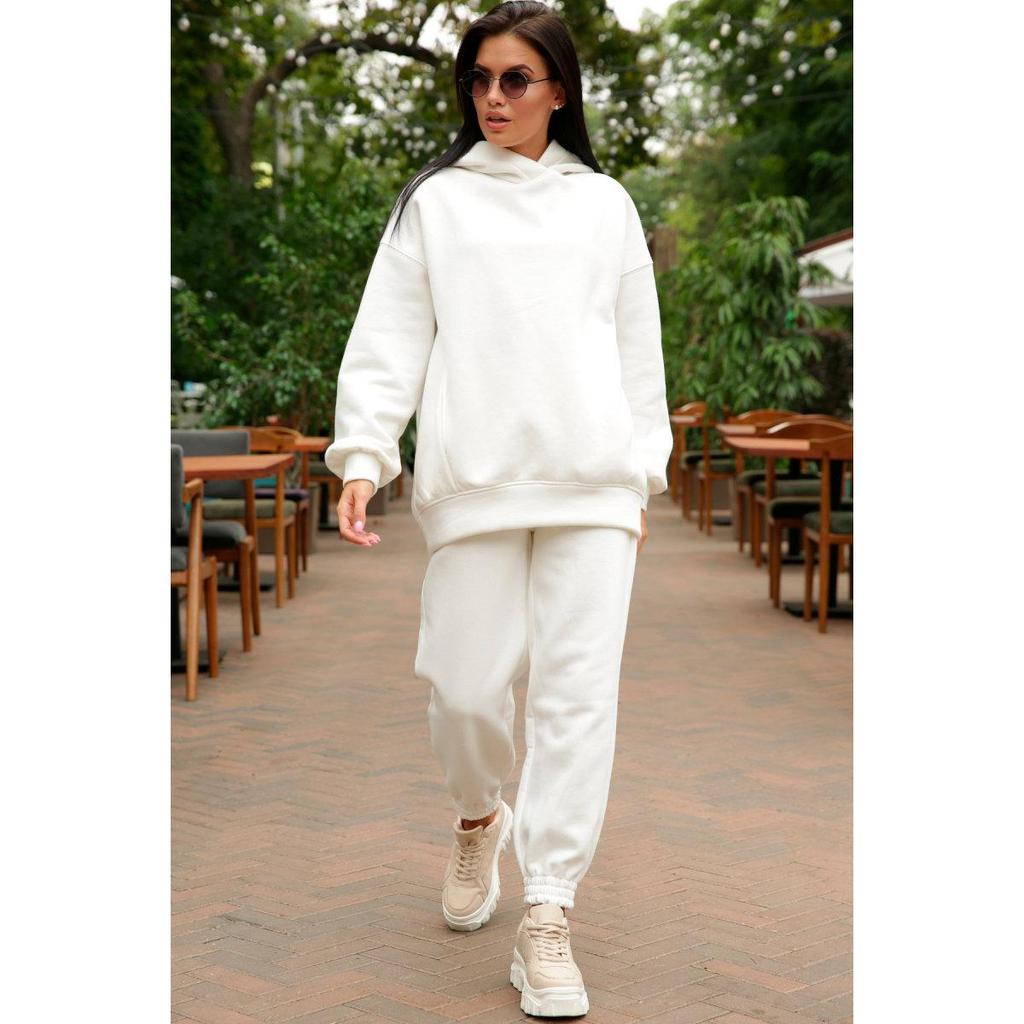 Women's Set Solid Color Hooded Sweatshirt Casual Trousers Two-piece Set