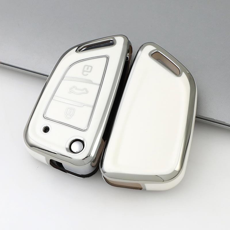 Applicable TPU Key Bag for Modified Aftermarket KD Sub-Machine Key Case with Silver Edge Keychain.