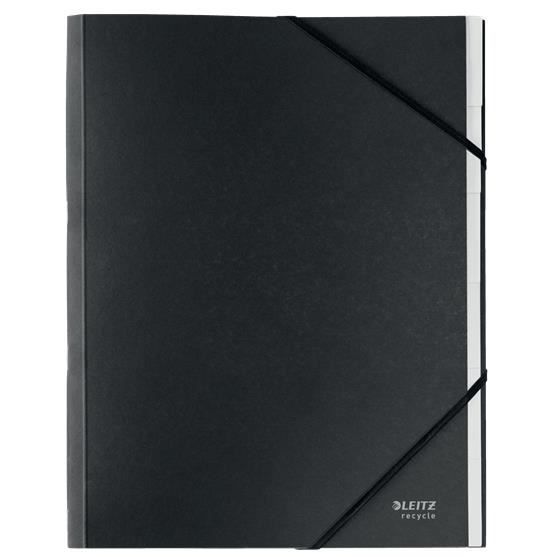 Trieur en Carton A4 - LEITZ - 6 Compartiments - 100% Recyclé - Couleur Noir - Design Pratique