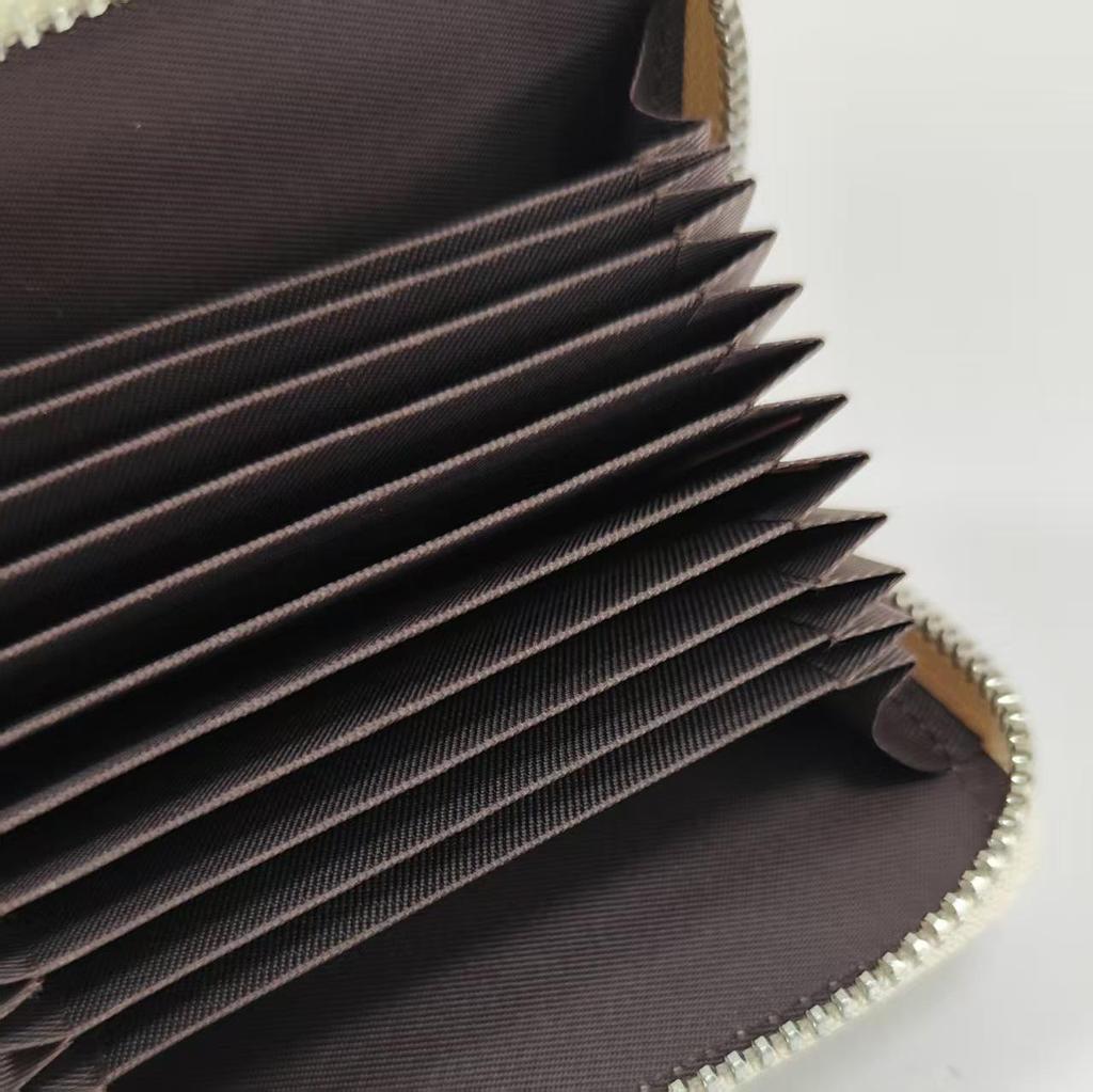 Best-Selling Women's Cowhide Zipper Accordion Card Holder with Multi-Card Slots
