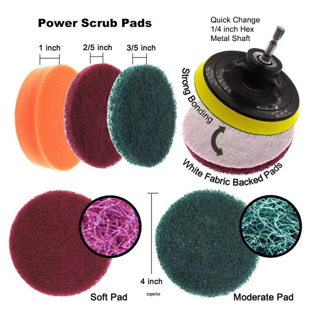 Electric Drill Brush Set for Home: Polishing, Kitchen, Bathroom, Floor, Car Cleaning Tool