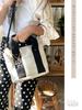 Tote Shoulder Large Mini Tote Mini Lunch Gray X Black [Gisele] Bag, Bag, Women's, Small, Capacity, Lightweight, Canvas, Divider, Plain, 2-way, Bag,