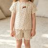 2PC Summer New Fresh Floral Short-Sleeve Pajama Set for Girls, Air-Conditioned Homewear Two-Piece Set for Baby Girls