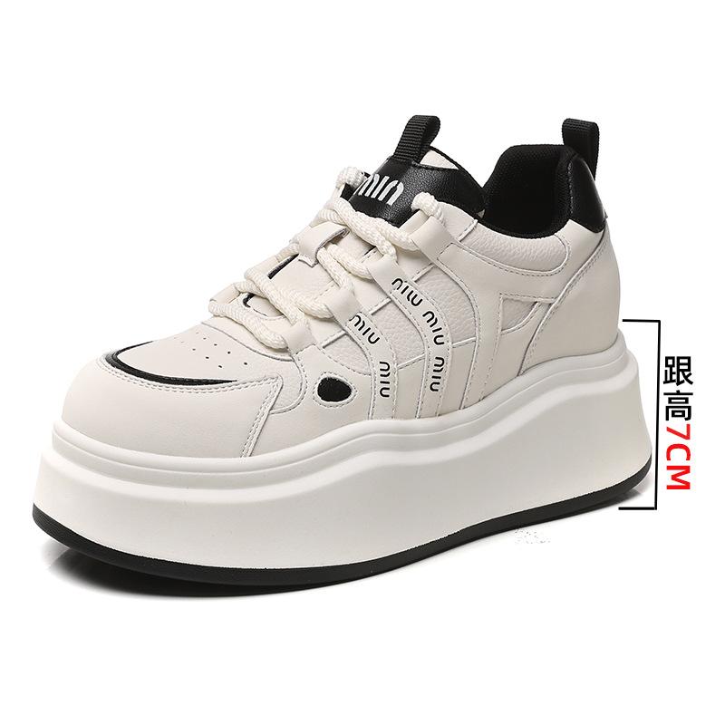 

Korean version of the new dad shoes for women 2025 spring and autumn students running sports thick soles increase height casual white shoes children 40