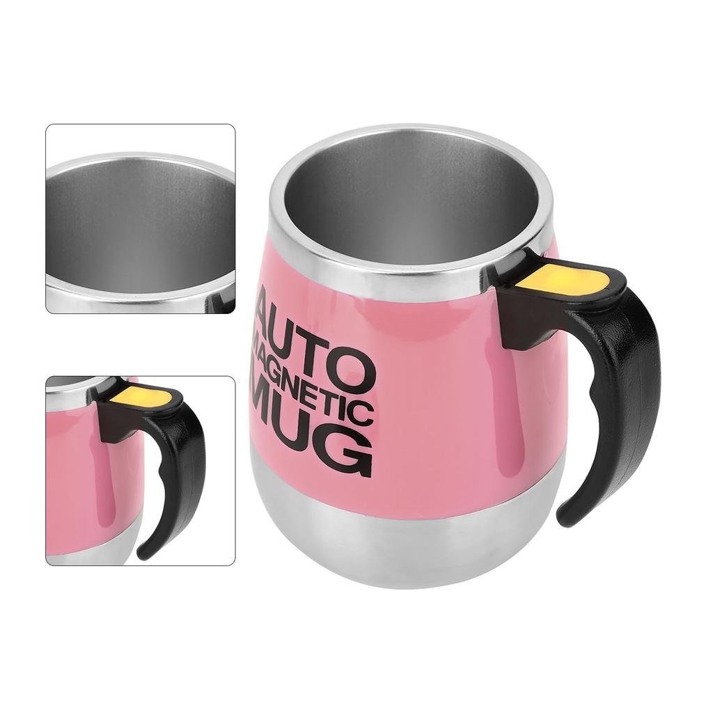 Electric Coffee Stirring Mug Mixing Cup Tea Auto Stirring Magnetic Mug (Pink)