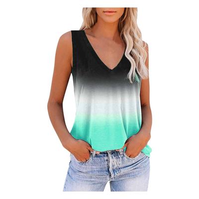 2024 Women's Sleeveless Loose Casual Gradient V-Neck Vest Top