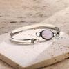 Vintage 925 Silver Natural Rose Quartz Bangle Handmade Oval 10*14mm Pink Natural Stone Bracelets Gifts Fine Jewelry for Women