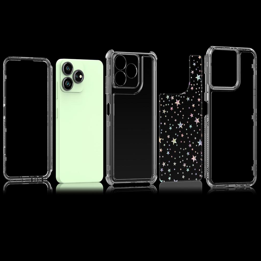 For ZTE Axon 50 Lite Case Precise Cutouts Acrylic TPU Clear Phone Cover with Laser-printed Film