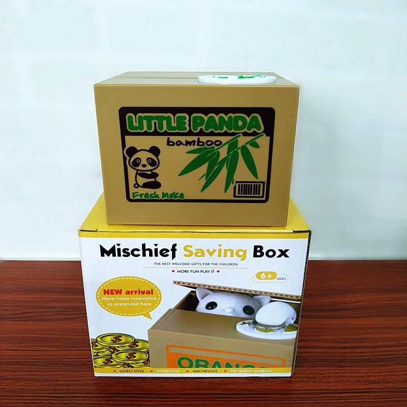 Upgraded Cute Cartoon Panda Money Stealer: Adorable Kitten-Themed Panda Savings Bank Gift Ornaments
