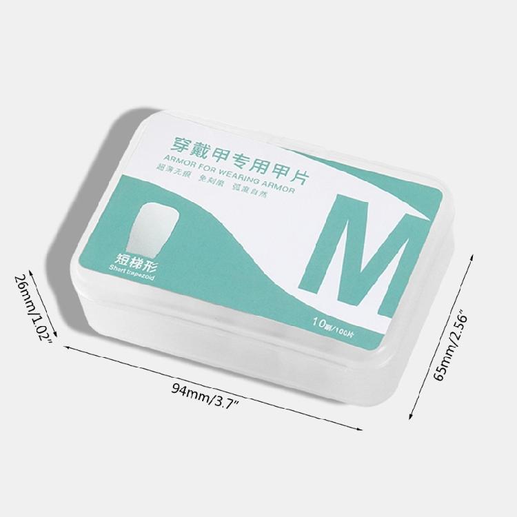 100Pcs/set Clear Half Frosted Nails Tip Acrylic Fake Nails Full Cover Fake Nails