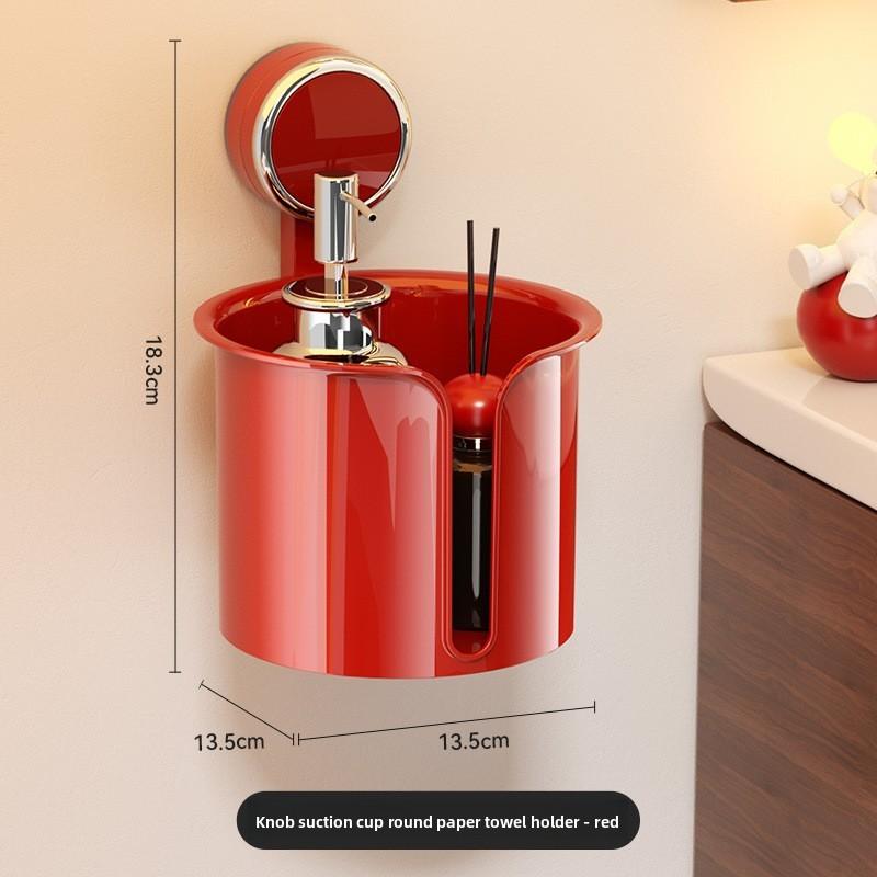 Plastic Suction Cup Toilet Paper Holder With Wall Mount For Bathroom Storage And Home Use