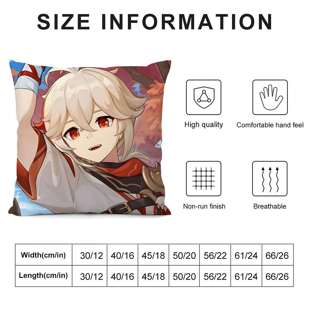 Game Genshin Impact Kaedehara Kazuha Pillow Case Double Sided Comfort Pillow Cover Fit Car Sofa Bedroom & Other Scenes