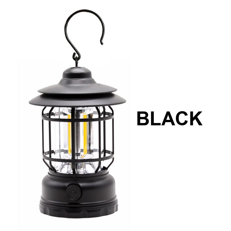 Vintage Style Mini LED Camping Lantern Warm White USB Recharge Travel Tent Lamp Vintage Outdoor Activity Lighting Portable Fishing Lamp