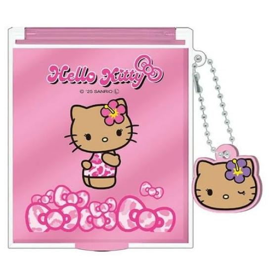 Miroir Hello Kitty Taille Moyenne avec Mascotte Ruban Beige, Kitty,