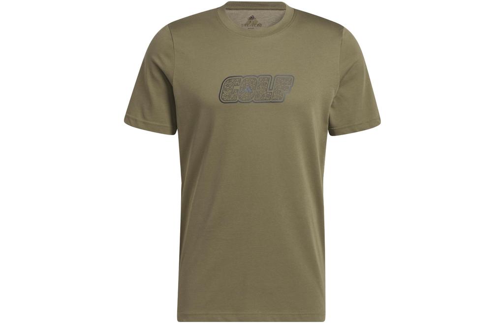adidas T Shirts Men's Strata Olive Green Crew Neck Moderate Straight Fit HR7987