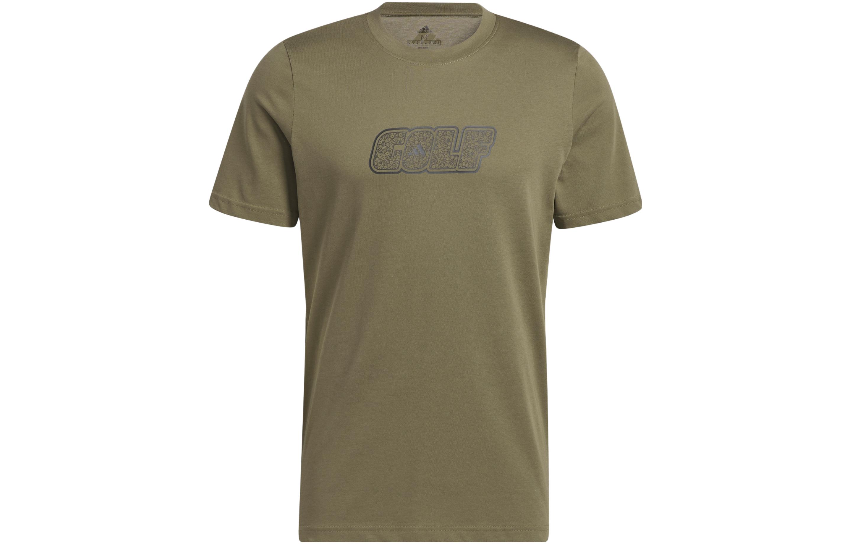 Adidas T Shirts Men s Strata Olive Green Crew Neck Moderate Straight Fit HR7987 S