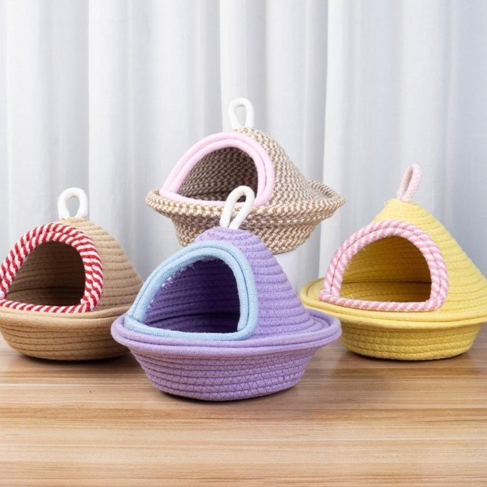 Windproof Parrot Hammock Handmade Weave Bird Hanging Bed Parrot Bed House All Season