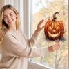 Halloween Removable Wall Sticker Watercolor Splatter Pumpkin Face Static Cling Window Decoration for Autumn Holiday Display