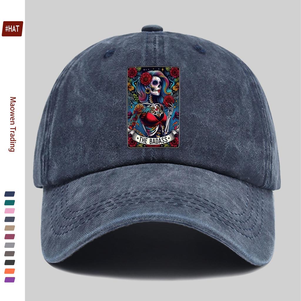 Pc Rose Skull Pattern Print Baseball Cap with Floral Print Design Decorative Hat Comfortable and Lightweight Headwear Adjust