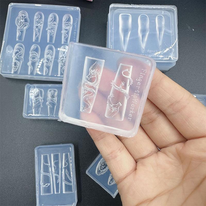 Cartoon Mini Snake Silicone Nail Mold Nail Stamping Stereoscopic Decorations Nails Diy Design Manicure Tools