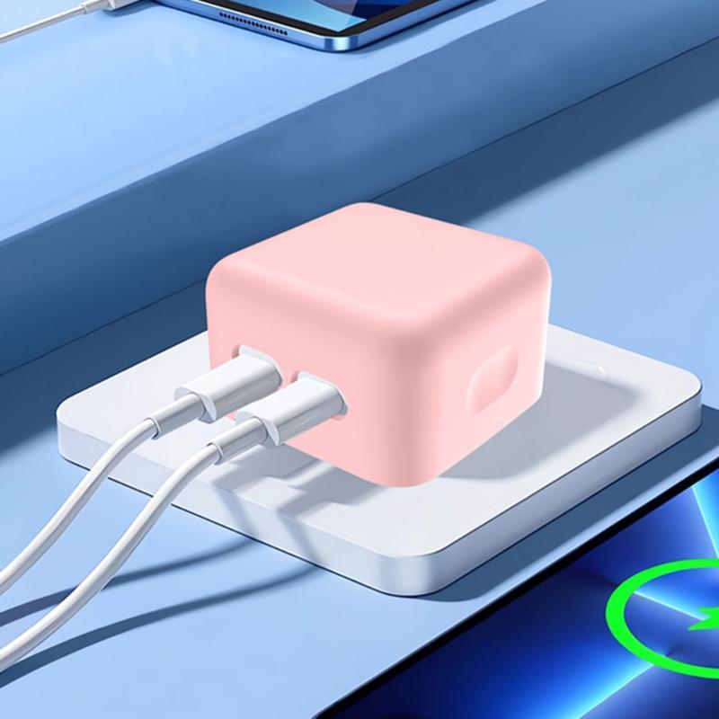 Soft Silicone Protective Cover Case For 35W Double USB C Port Charging Head Shockproof Dustproof Design