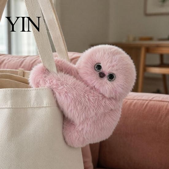 Soft And Comfortable Doll Owl Plush Interactive Toy, Stuffed Animal Bag with Sound, Round Shape Cute Emotional Comfort Plushie for Girls, Kawaii Desk