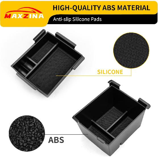 Center Console Organizer Compatible With -2025 Ford Maverick Console Tray ABS Plastic Armrest Storage Box With Silicone Pad 2024 Maverick Accessories