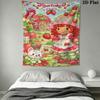 Erdbeer-Shortcake Wandbehang Bedruckter Stoffdecke Dekorative Wandteppiche für Schlafzimmer Wohnzimmer Heimdekoration