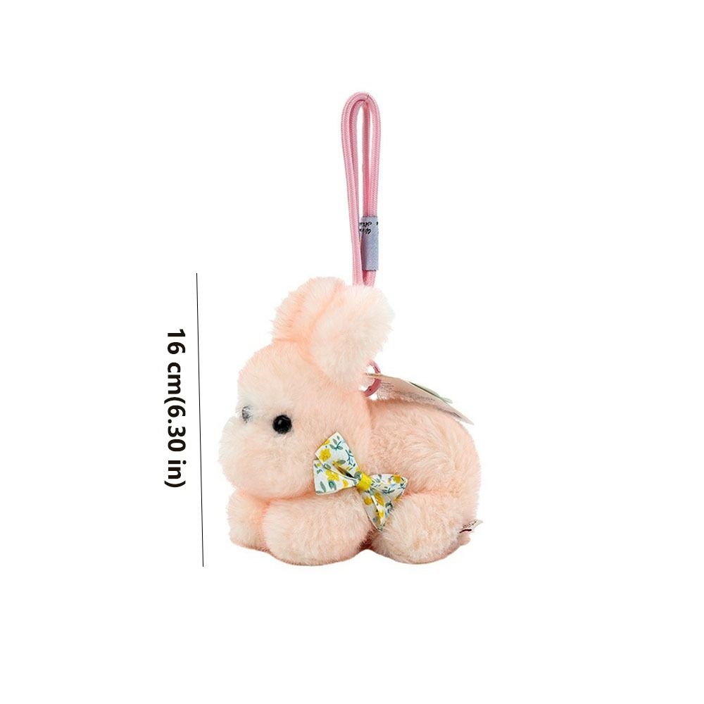 Decoration Plush Bow Rabbit Keychain Plush Material Bunny Bag Pendant Stuffed Keychain  Couple