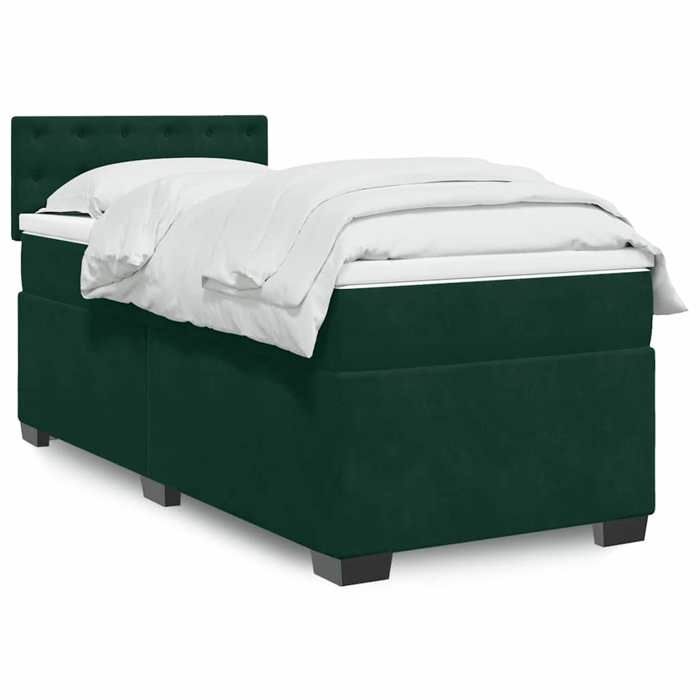 Maison Exclusive - Sommier à lattes de lit avec matelas Vert foncé 90x200 cm