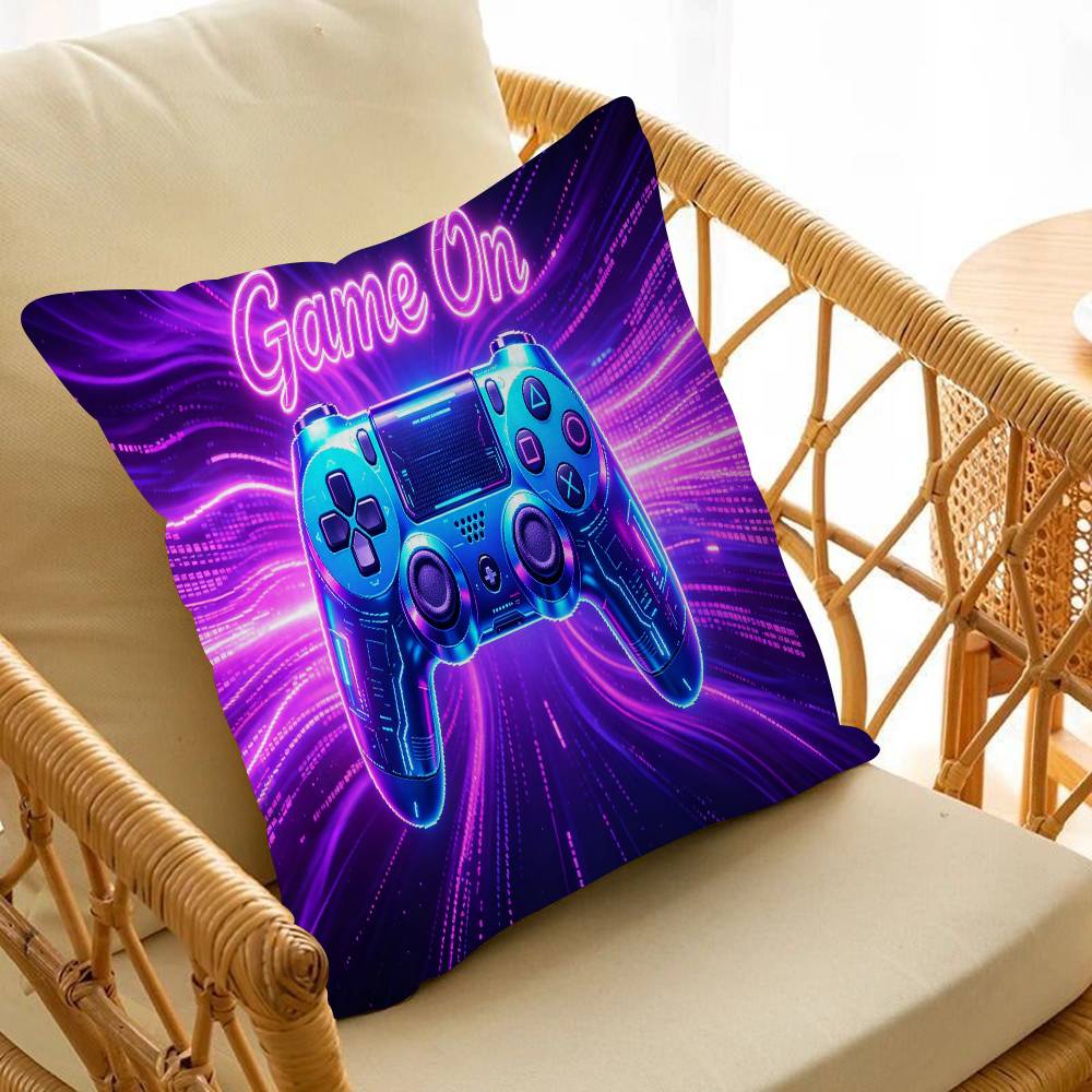 Game On Theme Gamer Pillow Cushion Cover Pillowcase Living Room Sofa Home Decor Customized