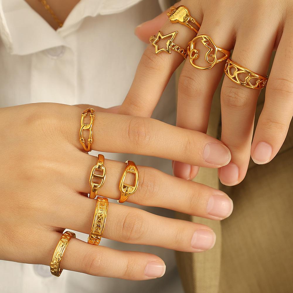 Minimalist style ring Personality ring Niche geometric line Index finger ring
